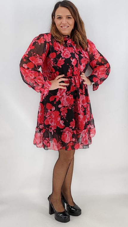 Φόρεμα Μουσελίνα Λούρεξ Κοντό 1179-17