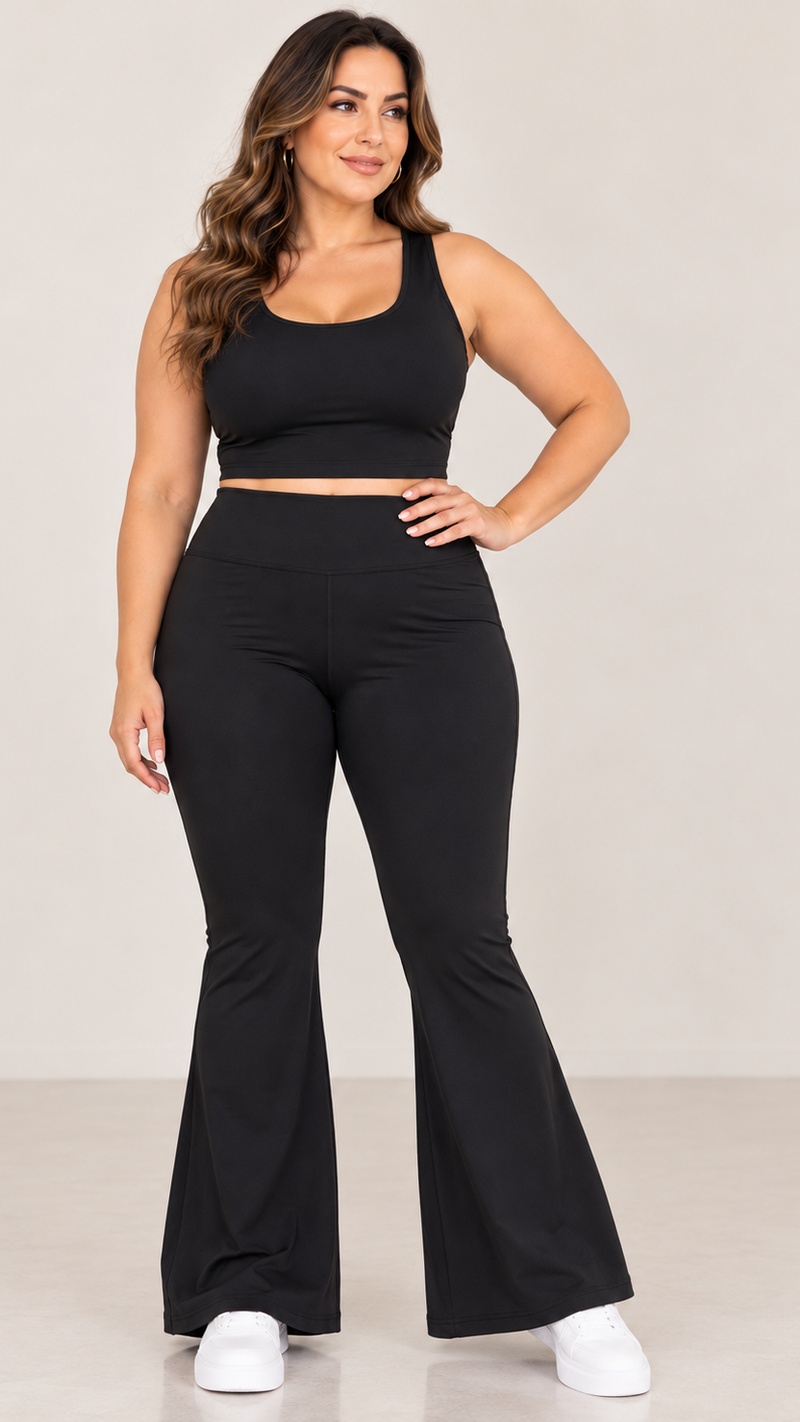 lafemme_flare_leggings_front_800x1422 Παντελόνι Κολάν Καμπάνα 1376-11 - Image 1