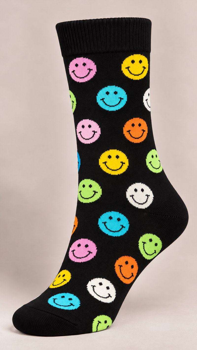 LaFemme_Smiley_800x1422 Unisex Viral Socks 1419-23 - Image 1