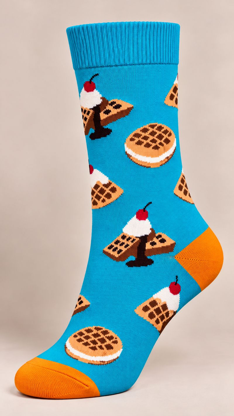 LaFemme_Waffles_800x1422-1 Unisex Viral Socks 1420-23 - Image 1